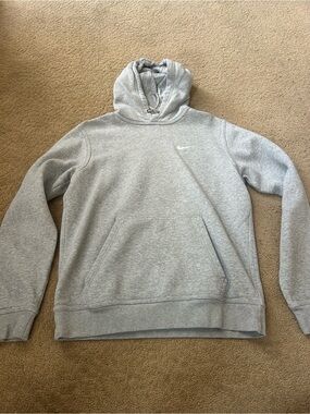Nike Light Gray Pullover Hoodie with Swoosh